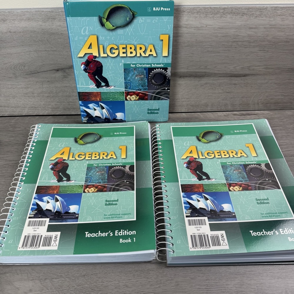 Algebra 1 For Christian Schools BJU Press Teacher's Edition Spiral + HC Set